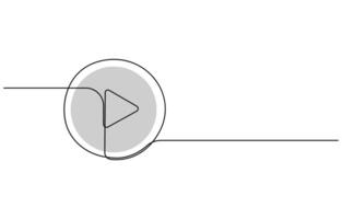 one Line art of play button vector
