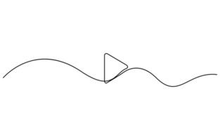 Play icon in continuous line drawing style vector