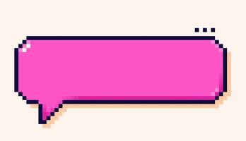 Singl pixel art speech bubble with magenta background. vector