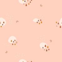 Boho baby seamless pattern with drops simple shapes moon crescent. vector