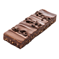 Delicious chocolate protein bar isolated on a Transparent background showcasing an enticing snack option, Protein bar with chocolate isolated on background png