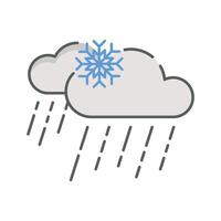 A snowflake is falling from the clouds vector