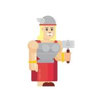 A cartoon character with a hammer and shield vector