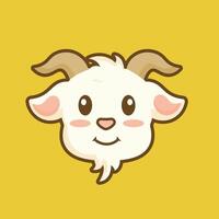 A goat head on a yellow background vector