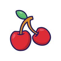 Two cherries on a white background vector