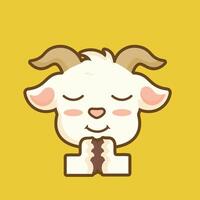 A goat with its eyes closed and its hands folded vector