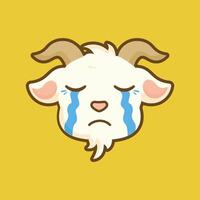 A goat with a sad face on a yellow background vector