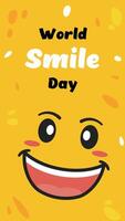 Set of banner all ratio, vertical, horizontal, square world smile day, world happiness day. vector