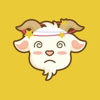 Goat head with stars on yellow background vector