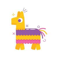 This illustration features a colorful pinatin a flat, modern style, commonly associated with celebrations.a vector