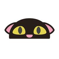 A black cat with yellow eyes on a white background vector