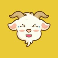 A goat head with a big smile on it vector