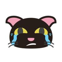 A black cat with yellow eyes is crying vector