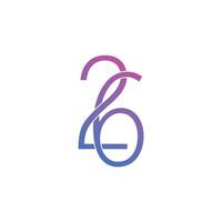 26 monogram number logo design vector