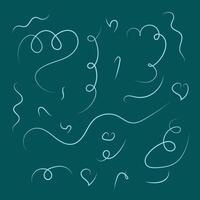 Curl abstract line hand drawn set vector