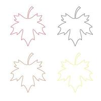 Maple Leaf Icon Set contour shape vector