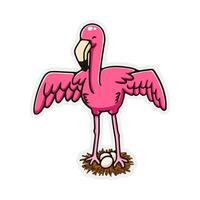 Illustration Flamingo bird with nest vector