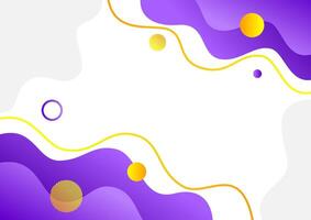 abstract gradient purple liquid shapes background with yellow circle and wave vector