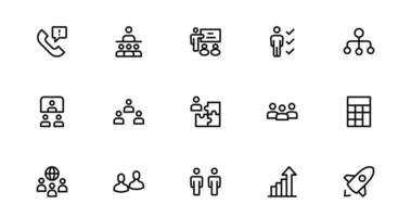 Teamwork and Collaboration Icon Pack. Clean, Scalable Icons for Teamwork, vector