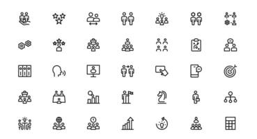 Teamwork and Collaboration Icon Pack. Clean, Scalable Icons vector