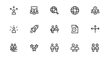 Teamwork and Collaboration Icon Pack. Clean, Scalable Icons for Teamwork, Cooperation, vector