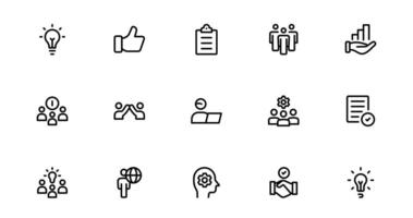 Teamwork and Collaboration Icon Packs, Scalable Icons for Teamwork, Cooperation, Group Projects, and Leadership vector
