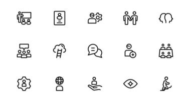Teamwork and Collaboration Icon Pack. Clean, Scalable Icons for Teamwork, Cooperation, Group Projects vector