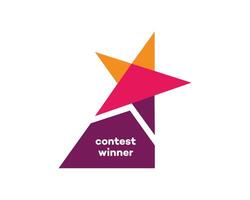 Contest Winner Award Star Graphic Design Colorful Triangles vector