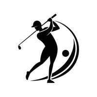 Golf player icon, golfer abstract silhouette simple vector