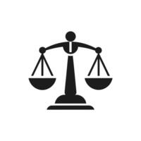 Scale icon, Balance symbol , judge scale silhouette simple vector