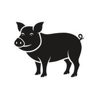 simple minimalist pig silhouette. Pig silhouette icon isolated on white background vector