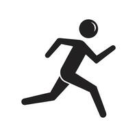 running man icon silhouette, Running and walking people icons. Man stands, walk and run illustration. vector