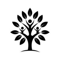 people tree icon, silhouette vector