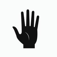 Hand palm silhouette on white background vector