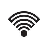 Wifi icon, Signal icon Flat art in black and white isolated vector