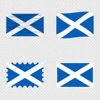 Scotland national flag in four different styles. vector
