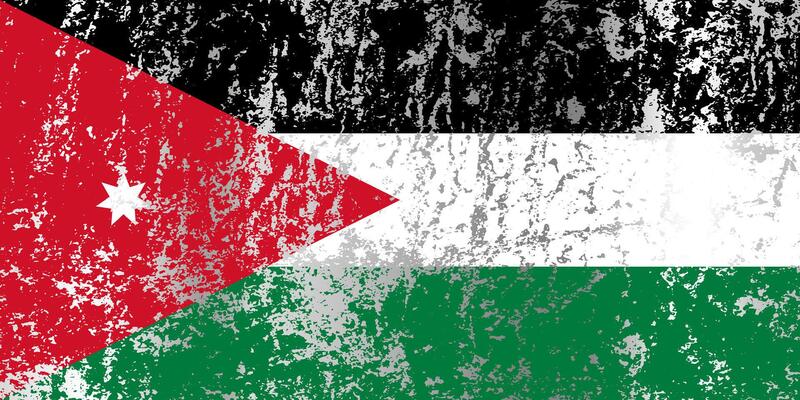 Jordan flag with grunge effect.