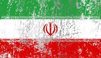 Iran flag with grunge effect. vector