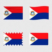 Sint Maarten national flag in four different styles. vector