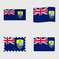 Saint Helena national flag in four different styles. vector