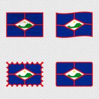 Sint Eustatius national flag in four different styles. vector
