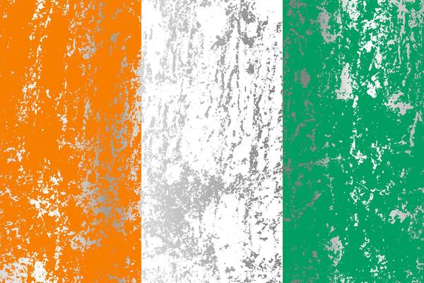 Ivory Coast flag with grunge effect.