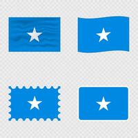 Somalia national flag in four different styles. vector