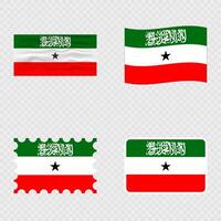 Somaliland national flag in four different styles. vector