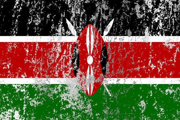 Kenya flag with grunge effect.
