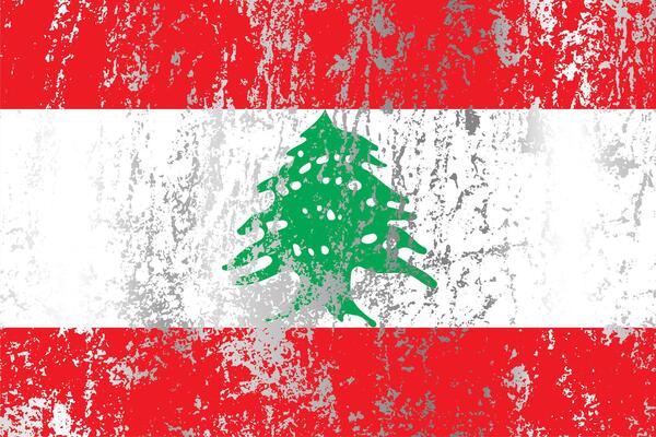 Lebanon flag with grunge effect.