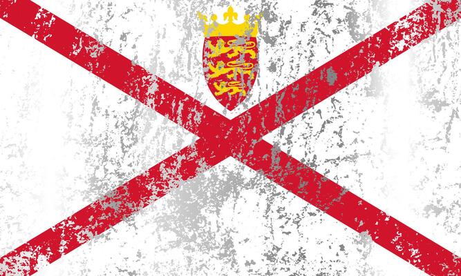 Jersey flag with grunge effect.