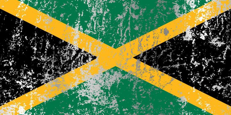 Jamaica flag with grunge effect.