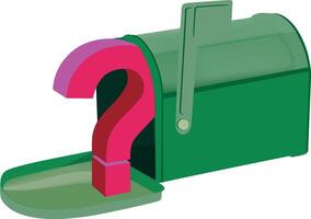 A green mailbox with a question mark on it vector