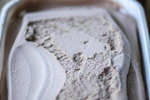 Melting chocolate ice cream photo